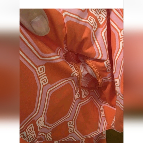 NWT Cabana Life Dress Sz L  Coral Geo Coverlex Smocked Off The Shoulder UPF 50+ - Picture 11 of 15